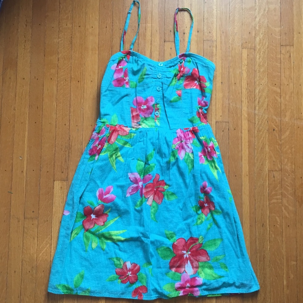 Teal Floral Sundress